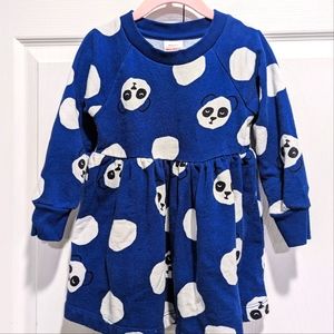 Hanna Andersson Panda Sweatshirt Dress Size 3T NWOT